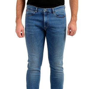 Hugo Boss Men's "Hugo 708" Slim Fit Medium Blue Wash Straight Jeans